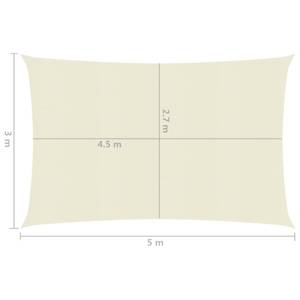 Voiles d'ombrage 3016419-6 Blanc crème - 500 x 300 cm