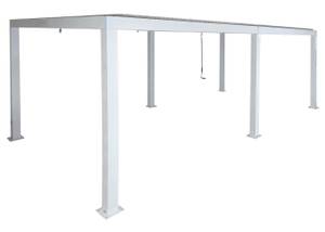 Carport L46 Weiß - Metall - 583 x 220 x 301 cm