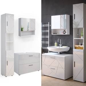 Mobilier de salle de bains Irma Blanc brillant - Blanc