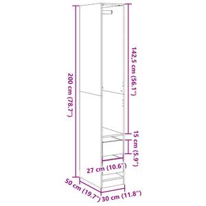 Kleiderschrank 298537-2 Schwarz - Breite: 30 cm