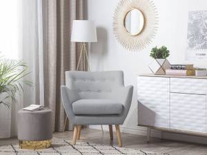 Fauteuil DRAMMEN Gris - Gris lumineux - Chêne clair