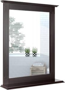 Badezimmerspiegel HW61553 Braun - Holzwerkstoff - 12 x 69 x 57 cm