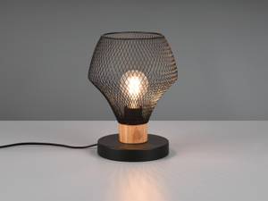 Tischlampe Nachttischlampe schwarz Holz Schwarz - Braun - Metall - Massivholz - Holzart/Dekor - 18 x 19 x 18 cm