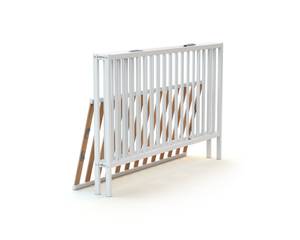 Lit bébé pliant Blanc - Bois massif - 65 x 82 x 124 cm