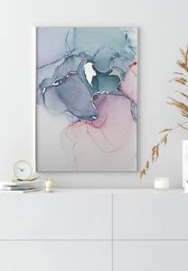 Aquarell Pink Marmor Poster Papier - 70 x 50 x 70 cm