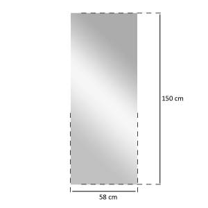 Spiegelfolie 150 x 58 cm, 2 Stück Kunststoff - 58 x 1 x 150 cm