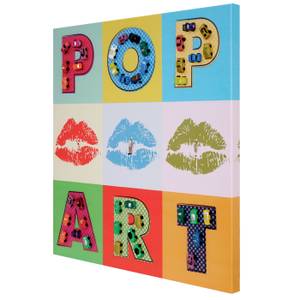 Leinwandbild Pop Art + Autos Textil - 60 x 60 x 3 cm