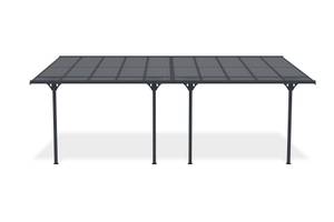 Pergola/Carport KLEO adossé XL Gris - Largeur : 600 cm