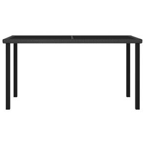 Table de salle à manger de jardin Noir - Métal - Polyrotin - 70 x 73 x 140 cm