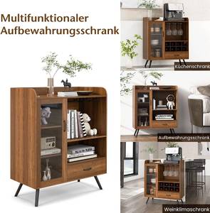 Weinschrank Vintage Braun - Holzwerkstoff - 40 x 95 x 80 cm