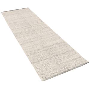 Teppich Kelim Läufer Wolle Lara Meliert Grau - 90 x 160 cm