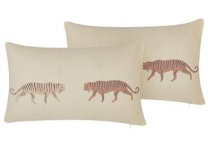 Coussin décoratif NIEREMBERGIA Beige - Marron - Blanc - Textile - 30 x 10 x 50 cm