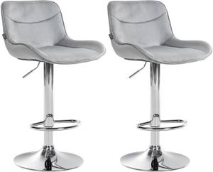 Barhocker Vonore 2er Set Grau - Silber