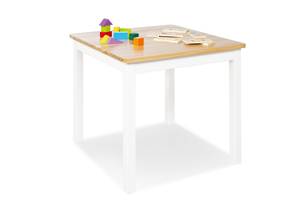 Table pour enfants Fenna, blanc/naturel Pin massif - Pin / Blanc