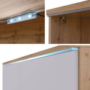 TV-Lowboard D180 MDF mit LED Beleuchtung Glas Weiß