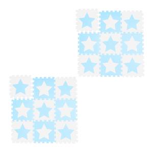 18x pièces de tapis de jeu blanc-bleu Bleu clair - Blanc