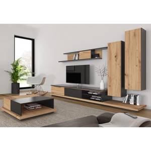 Table basse bicolore bois marron et gris Marron - Bois manufacturé - 90 x 40 x 90 cm
