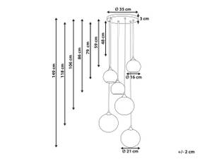 Lampe suspension TOOMA Argenté - Verre - 35 x 150 x 35 cm