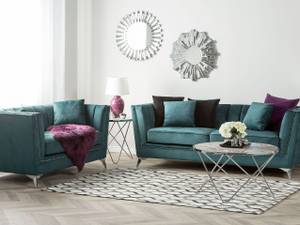 3-Sitzer Sofa GAULA Blau - Petrol - Silber