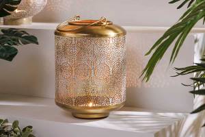 Windlicht ORIENT Gold - Metall - 18 x 25 x 18 cm