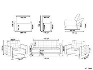 Sitzgruppe ABERDEEN 3-tlg Graphit - Grau - Silber