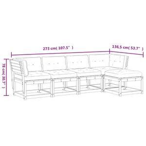 Gartensitzgruppe K5882(5-tlg) Braun - Massivholz - 78 x 73 x 64 cm