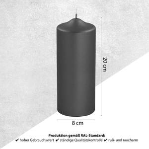 Stumpenkerze Candle Schwarz - 8 x 20 cm