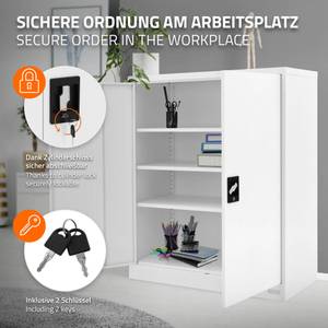 Aktenschrank abschließbar Weiß - 90 x 40 x 109 cm