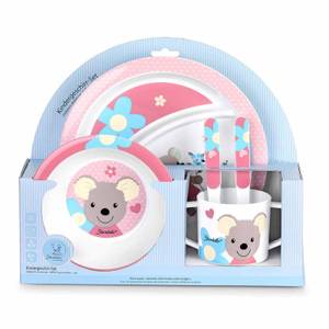 Kindergeschirr Set Tiere 5-teilig Pink