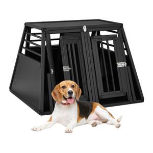 Hundebox Auto mit Trennwand Schwarz - Metall - 90 x 64 x 82 cm