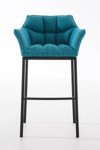 Tabouret de bar Damaso Lot de 2 Turquoise - Noir