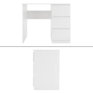 Schreibtisch drei Schubladen 90x76x50 cm Weiß