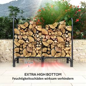 Kaminholzregal 842-347V01BK Schwarz - Metall - 36 x 99 x 120 cm