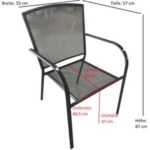 Garnitur CLASSIC 3-teilig, Streckmetall Grau - Metall - 70 x 72 x 70 cm