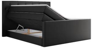 Boxspringbett KING VELEN Schwarz - Breite: 200 cm - H3 - Kunstleder