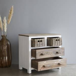 Kommode ATLANTIC Beige - Massivholz - 45 x 75 x 80 cm