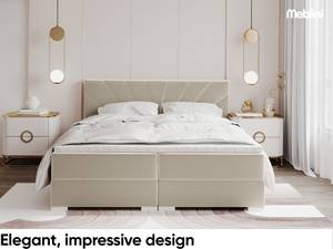 Boxspringbett John Beige - Breite: 186 cm - H4