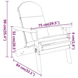 Gartenstuhl 3013141-2 Braun - Grau - Massivholz - Holzart/Dekor - 75 x 90 x 84 cm