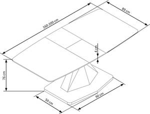 Table à manger Daimond Marron - Bois manufacturé - 200 x 76 x 89 cm