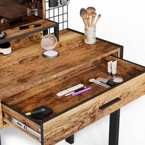 Schminktisch „Fyrk Design“ Braun - Holz teilmassiv - 80 x 135 x 40 cm