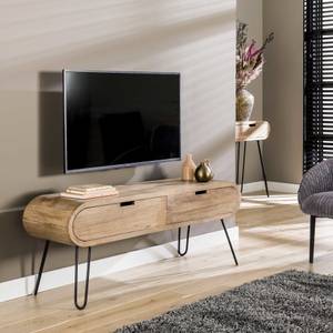 TV-Schrank Rounded Beige - Massivholz - 135 x 50 x 35 cm