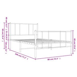 Bettgestell 3028911-3 Schwarz - 80 x 196 cm