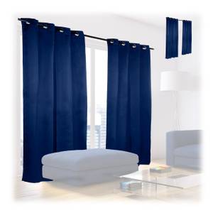 Rideaux occultants bleus en lot de 4 Bleu foncé