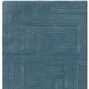 Tapis moderne pure laine tufté main ZEMA Bleu - 120 x 170 cm