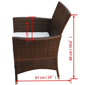 Garten-Essgruppe (7-teilig) 296279-2 Braun - Kunststoff - Polyrattan - 90 x 75 x 150 cm