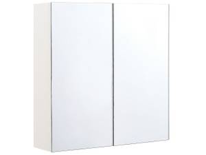 Armoire de toilette avec miroir NAVARRA Argenté - Blanc - 60 x 60 cm