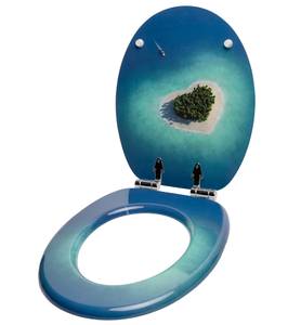 WC-Sitz mit Absenkautomatik Dream Island Blau - Holzwerkstoff - 38 x 6 x 47 cm