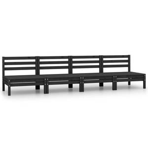 Salon de jardin Noir - Bois massif - Bois/Imitation - 64 x 63 x 64 cm