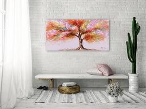 Tableau peint Magic Blossom Tree Bois massif - Textile - 120 x 60 x 4 cm