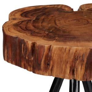 Table d'appoint ronde bois de manguier Noir - Marron - Bois manufacturé - Métal - 30 x 50 x 25 cm